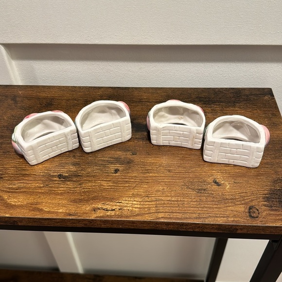 Vintage Apple Ceramic Napkin Rings/Holders set of 4  Fruit Elegance - Picture 2 of 3